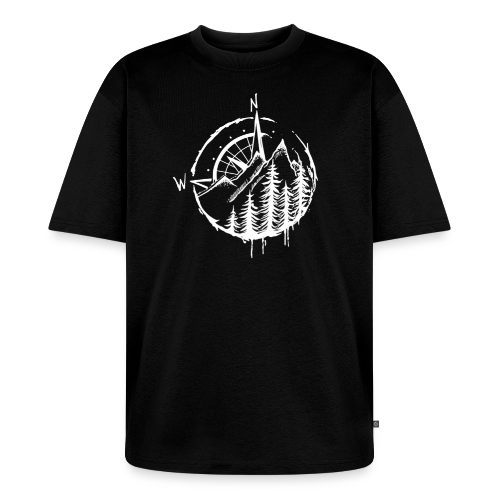 Kompass Premium Oversized Bio T-Shirt - Schwarz