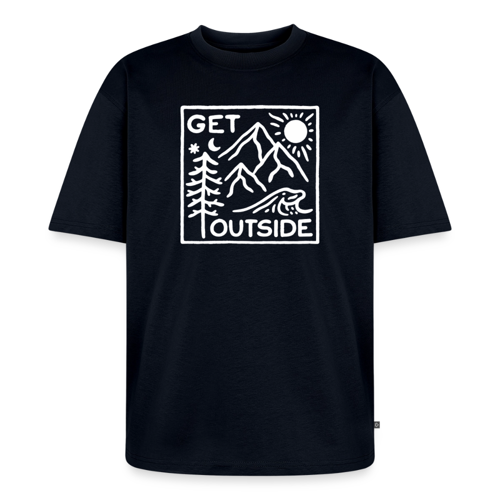 Get Outside Premium Oversized Bio T-Shirt - Navy