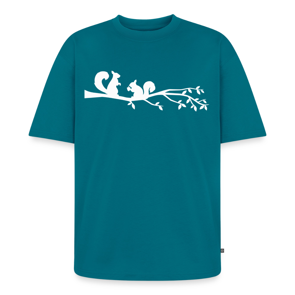 Eichhörnchen Premium Oversized Bio T-Shirt - Petrol