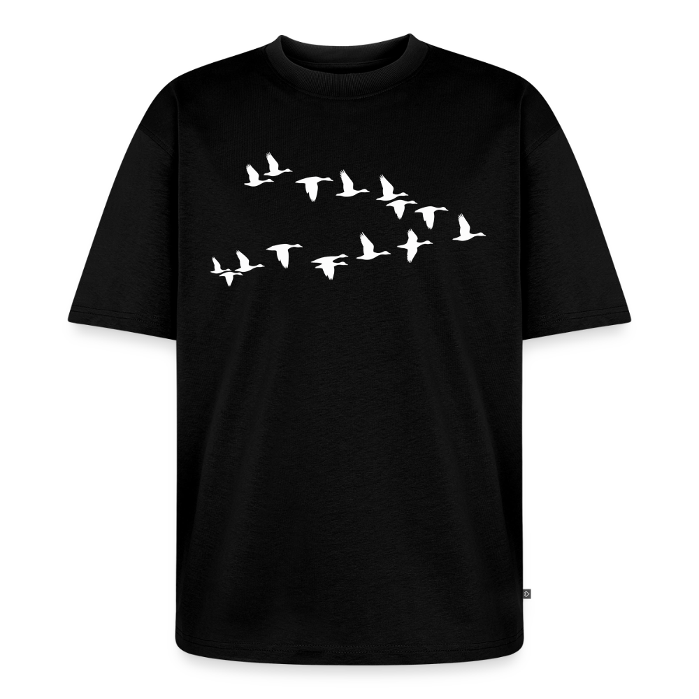Wildgänse Premium Oversized Bio T-Shirt - Schwarz