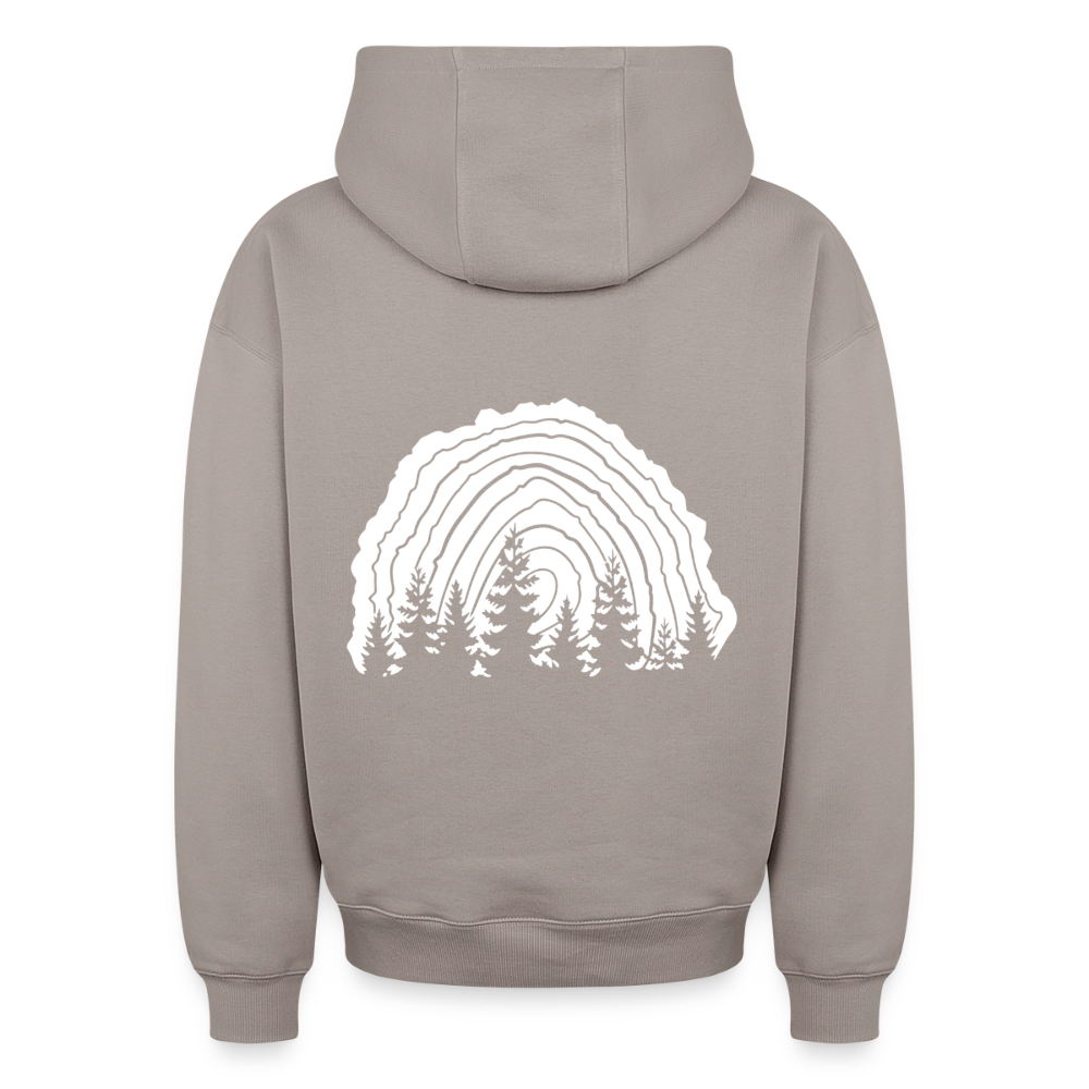 Holzschnitt Oversized Heavyweight Hoodie - Taupe