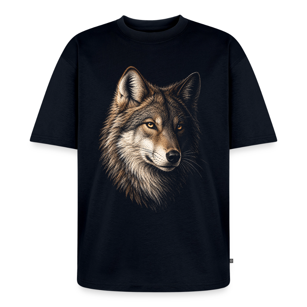 Wolf Premium Oversized Bio T-Shirt - Navy