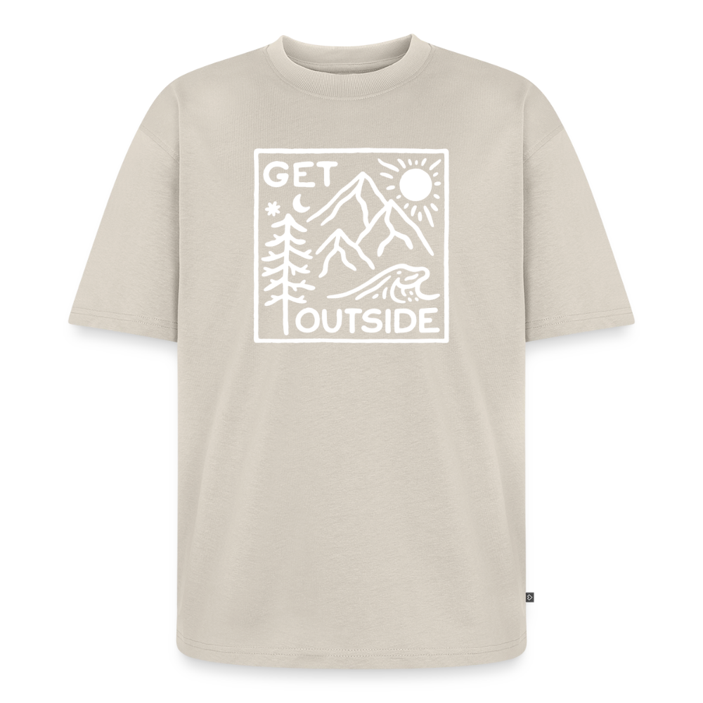 Get Outside Premium Oversized Bio T-Shirt - Beige