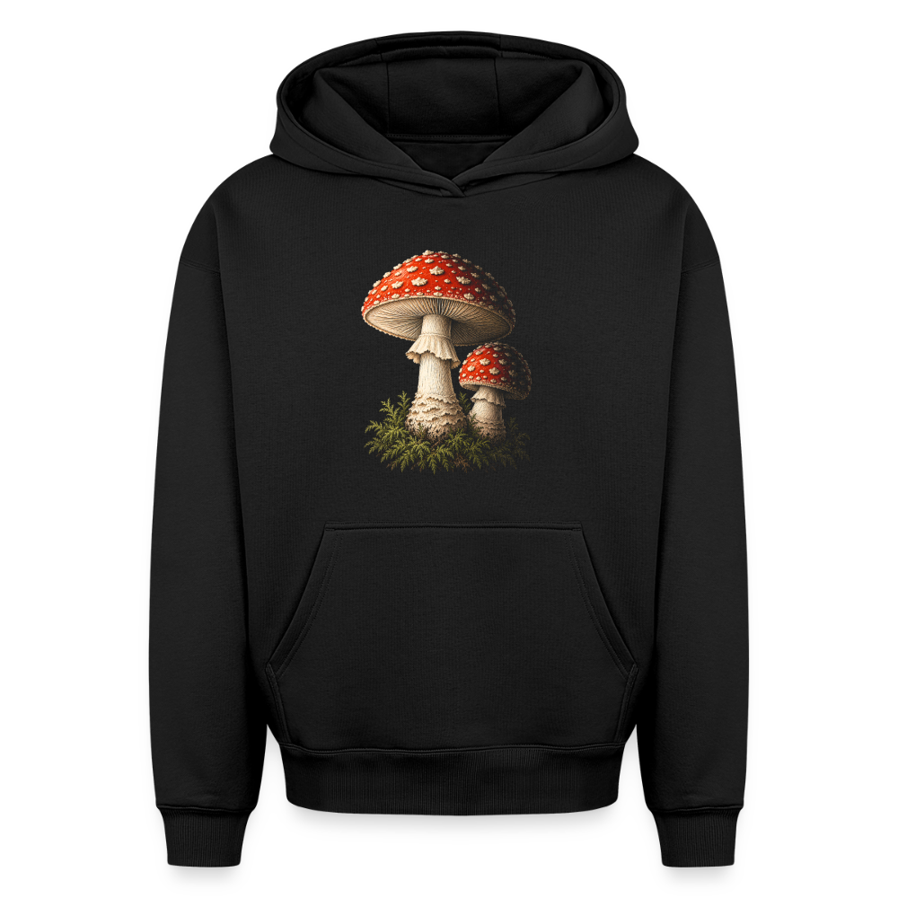 Fliegenpilz Oversized Heavyweight Hoodie - Schwarz