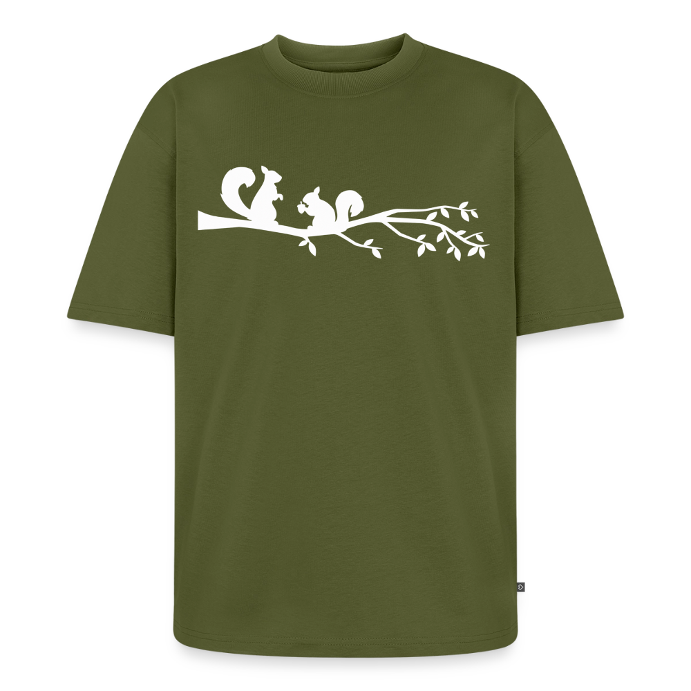 Eichhörnchen Premium Oversized Bio T-Shirt - Khaki