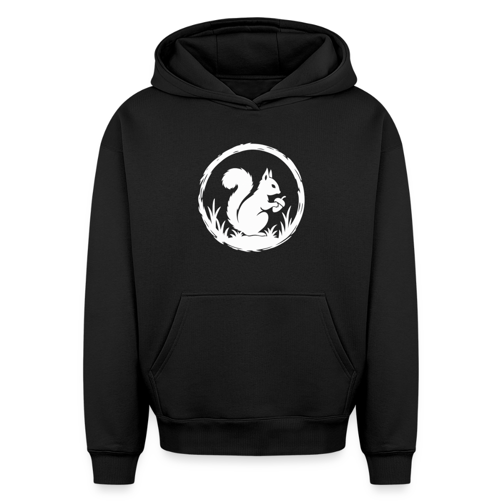 Eichhörnchen Oversized Heavyweight Hoodie - Schwarz
