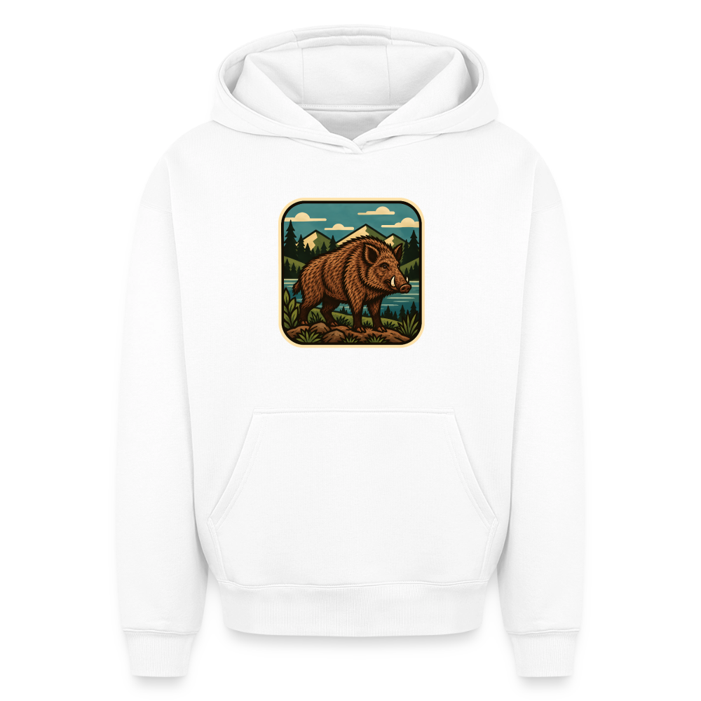 WIldschwein Oversized Heavyweight Hoodie - Weiß