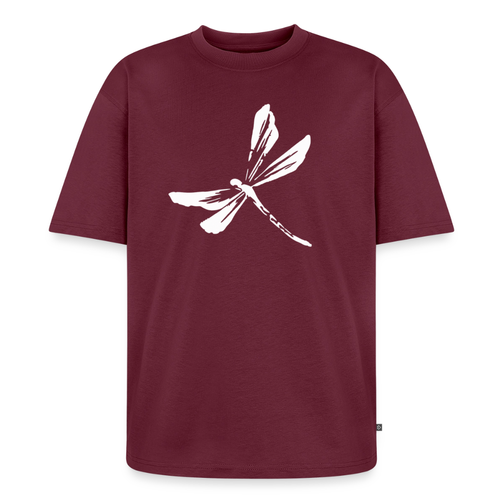 Libelle Premium Oversized Bio T-Shirt - Burgunderrot