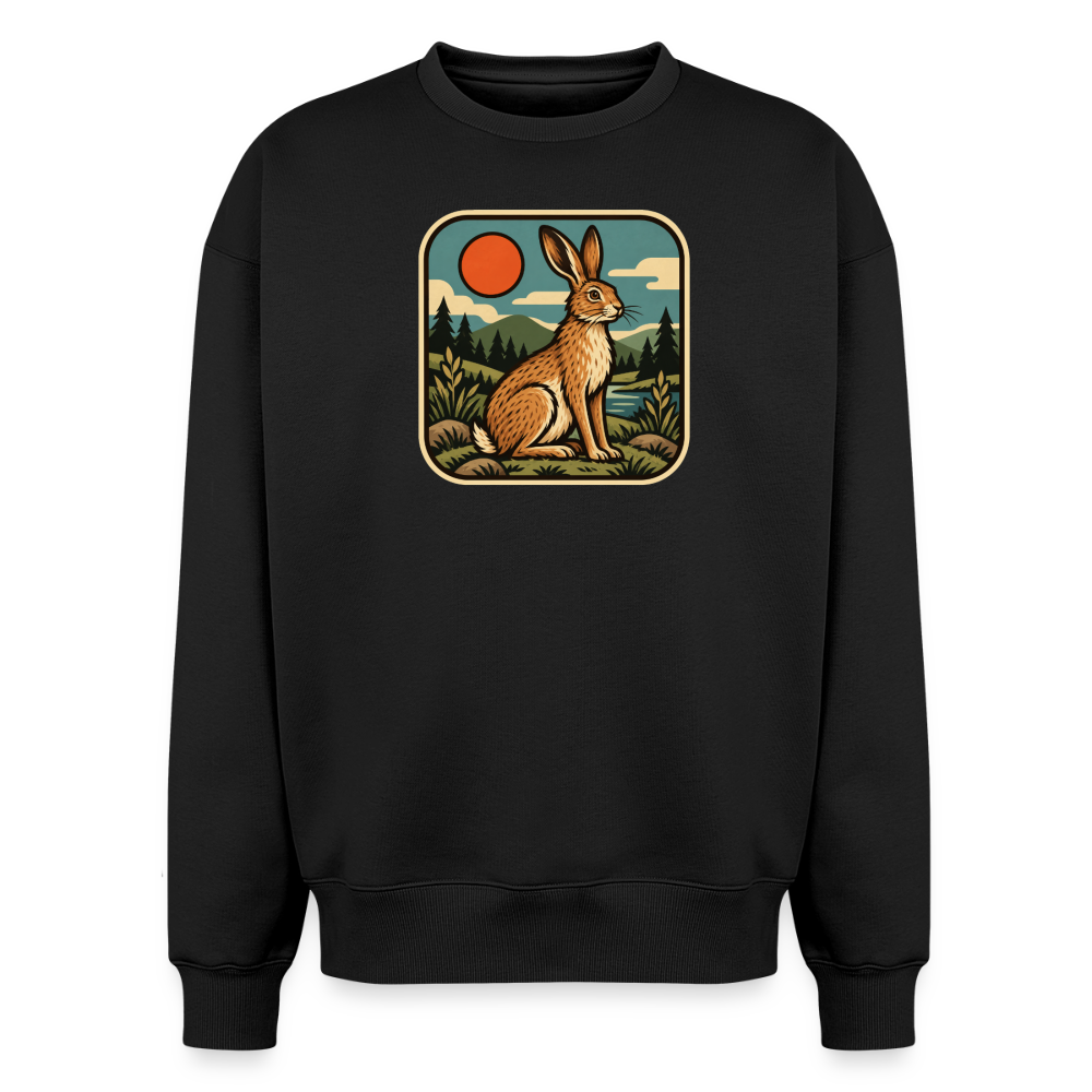 Hase Oversized Heavyweight Sweater - Schwarz