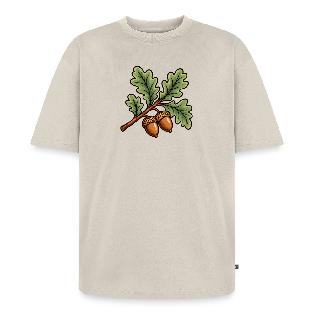 Eichenblatt Premium Oversized Bio T-Shirt - Beige
