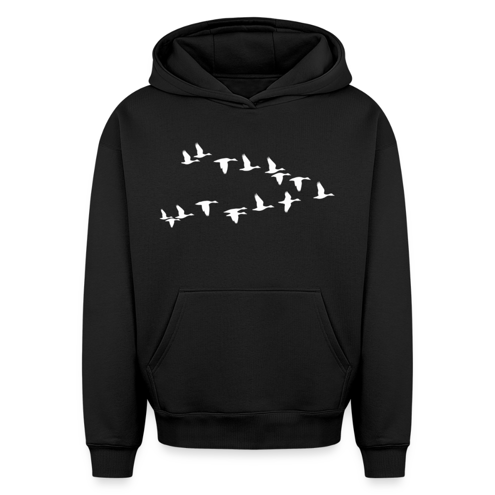 Wildgänse Oversized Heavyweight Hoodie - Schwarz