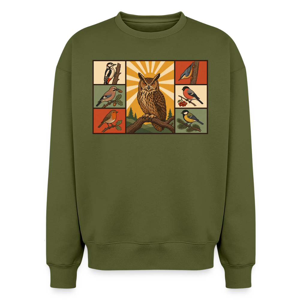 Wald Eule Oversized Heavyweight Sweater - Khaki