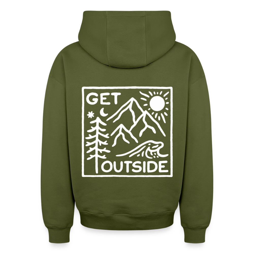 Get Outside Oversized Heavyweight Hoodie - Khaki