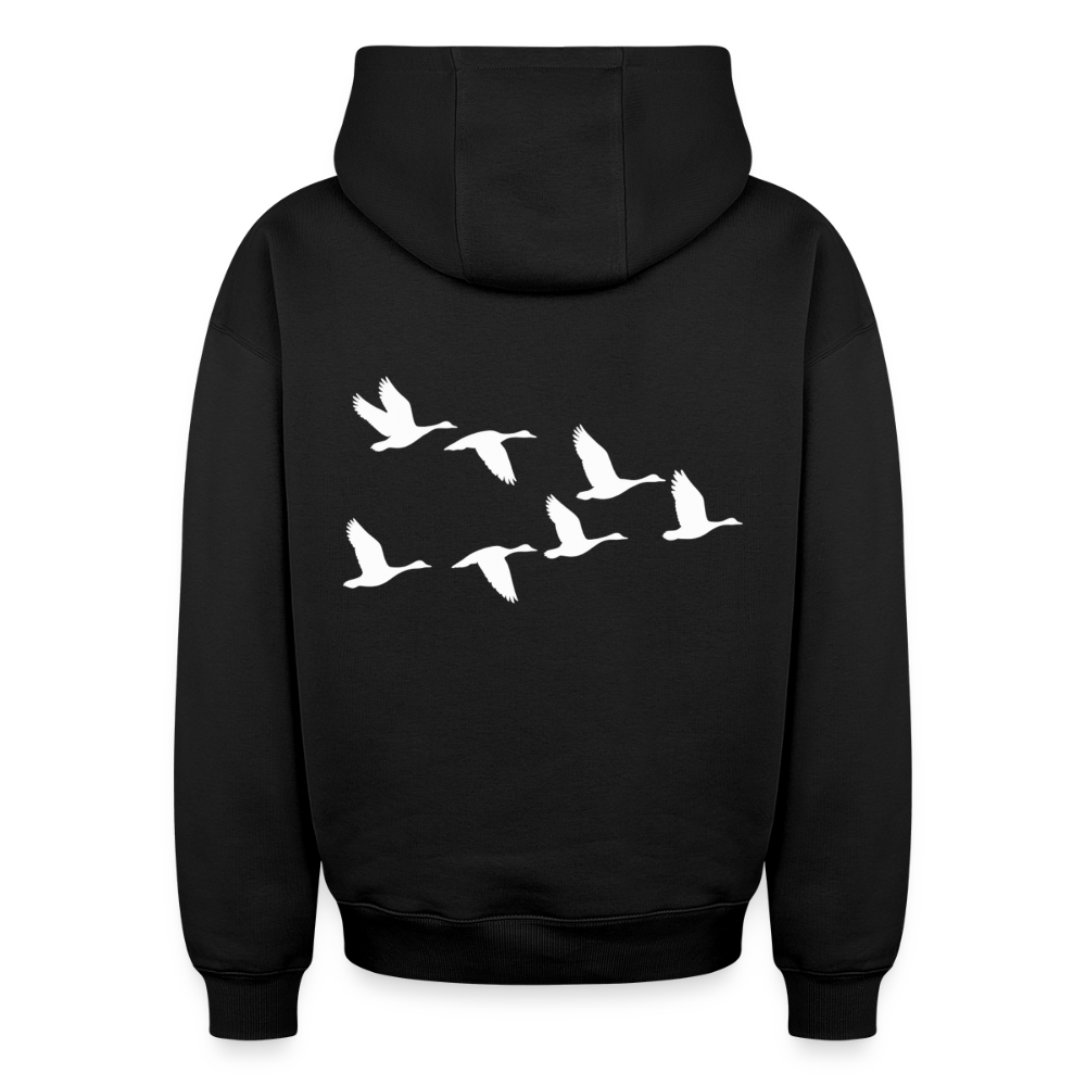 Wildgänse Oversized Heavyweight Hoodie - Schwarz