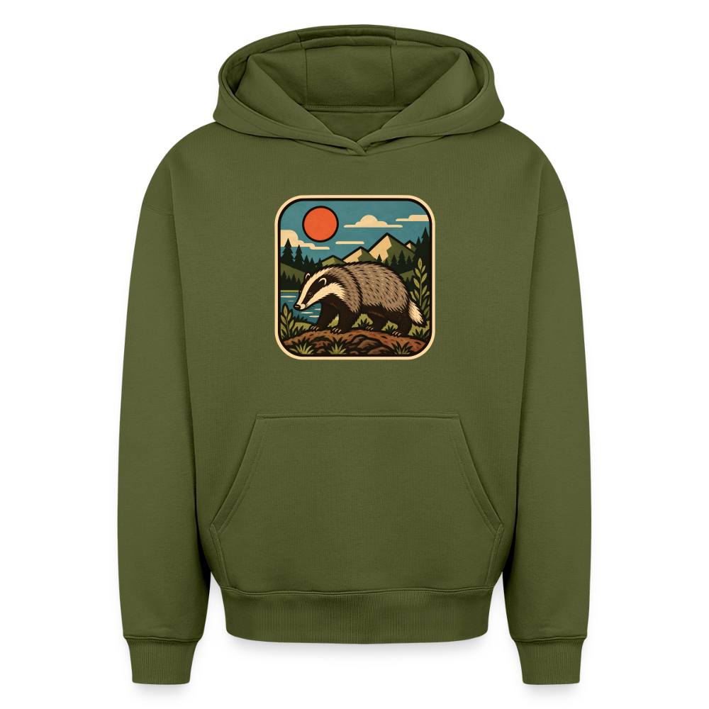 Dachs Oversized Heavyweight Hoodie - Khaki
