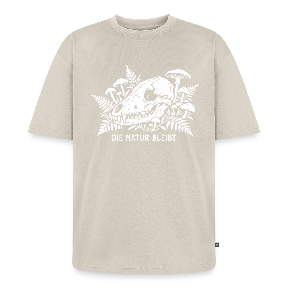 Die Natur bleibt Premium Oversized Bio T-Shirt - Beige