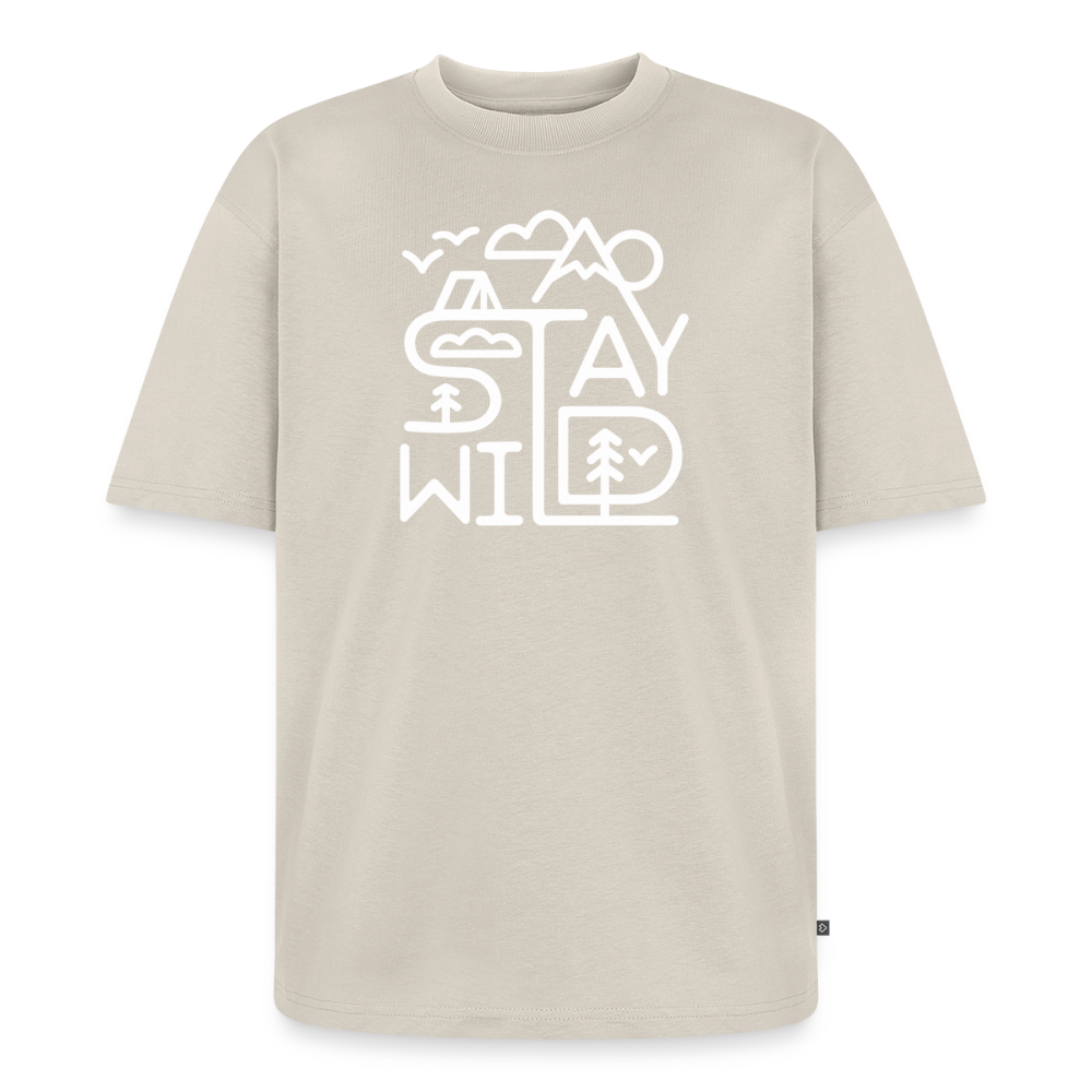 Stay Wild Premium Oversized Bio T-Shirt - Beige