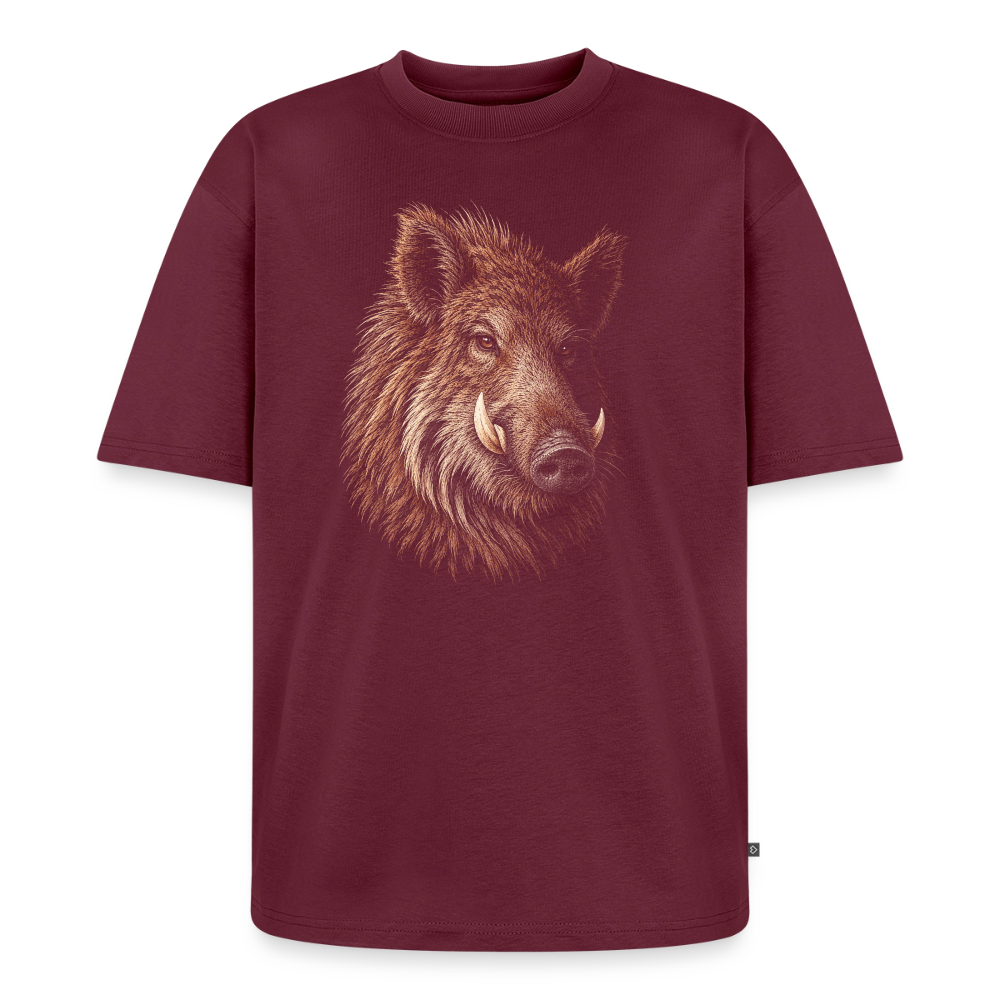 Eber Premium Oversized Bio T-Shirt - Burgunderrot