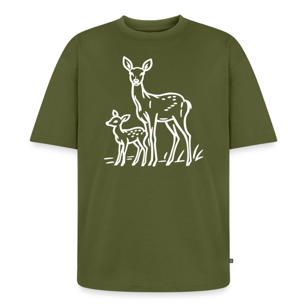 Reh Familie Premium Oversized Bio T-Shirt - Khaki