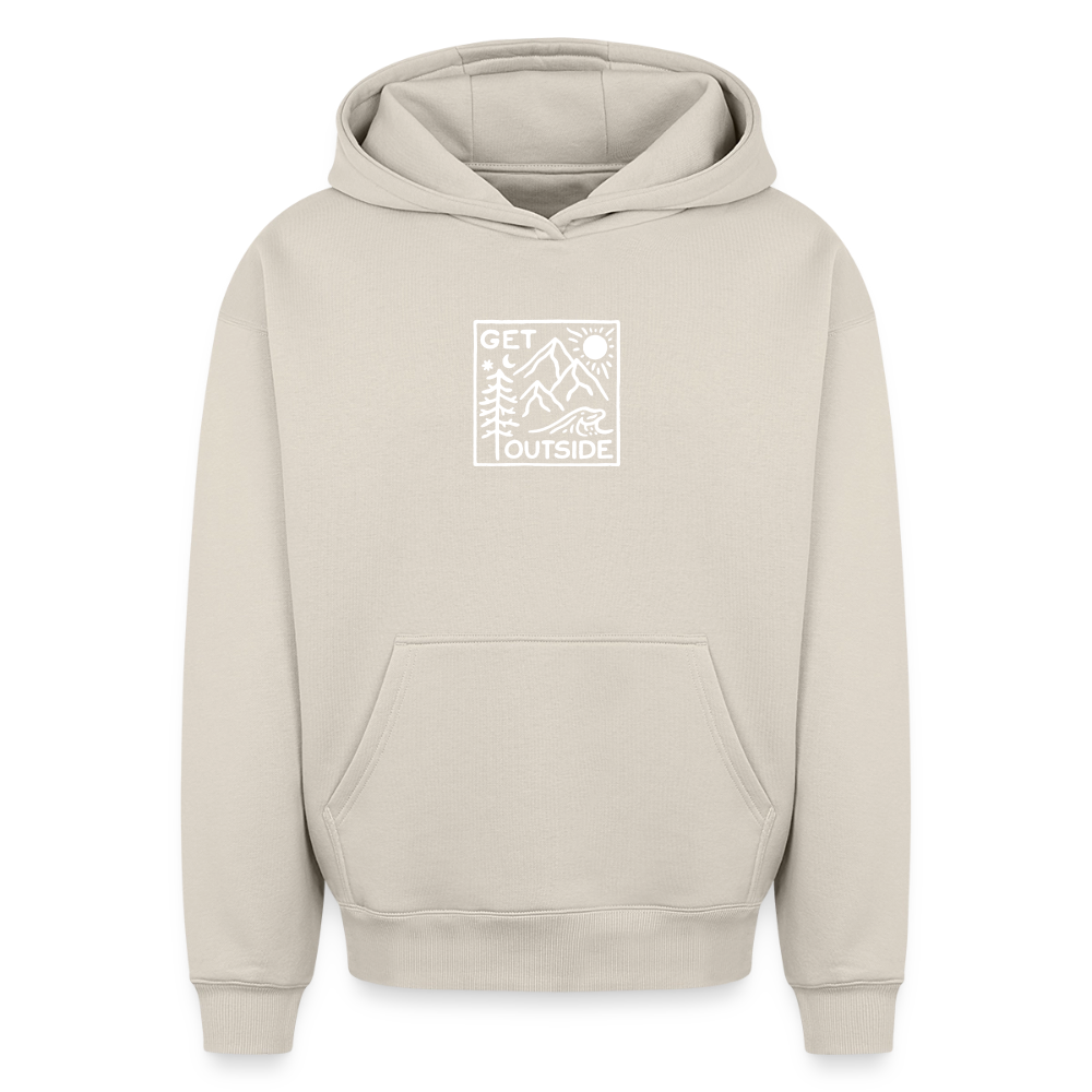 Get Outside Oversized Heavyweight Hoodie - Beige