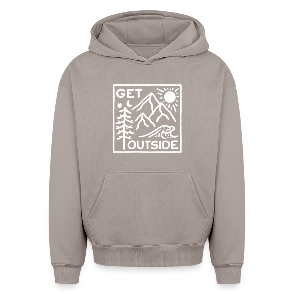 Get Outside Oversized Heavyweight Hoodie - Taupe