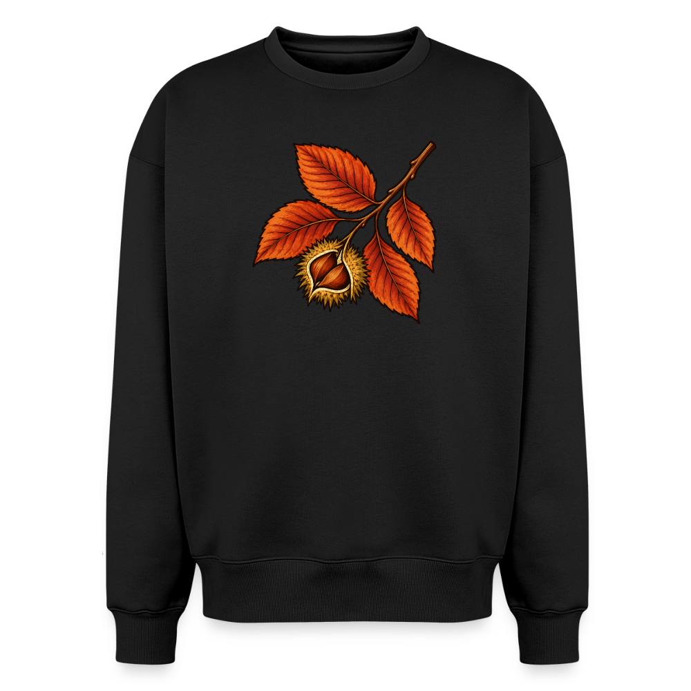 Buchenzweig Oversized Heavyweight Sweater - Schwarz