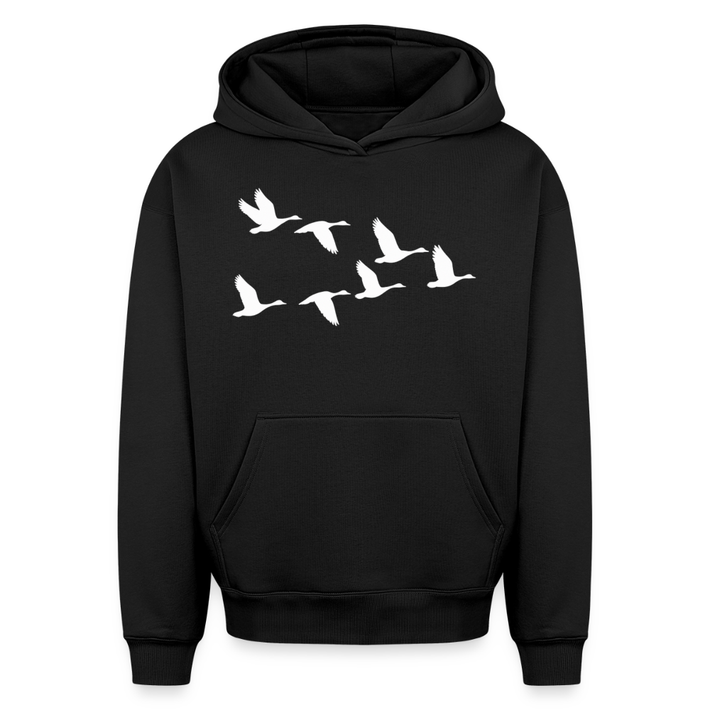 Wildgänse Oversized Heavyweight Hoodie - Schwarz