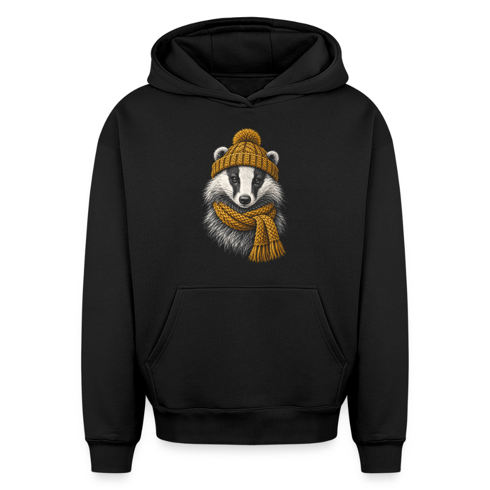 Dachs Oversized Heavyweight Hoodie - Schwarz