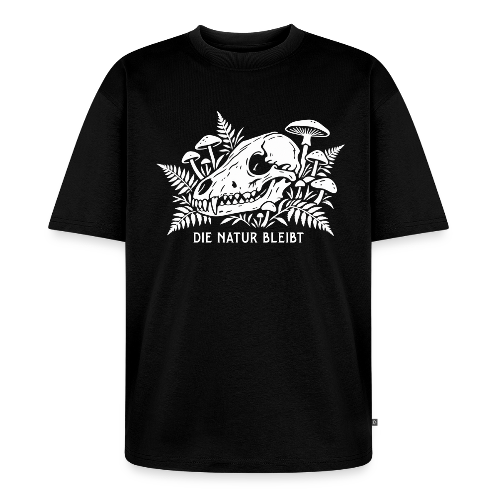 Die Natur bleibt Premium Oversized Bio T-Shirt - Schwarz
