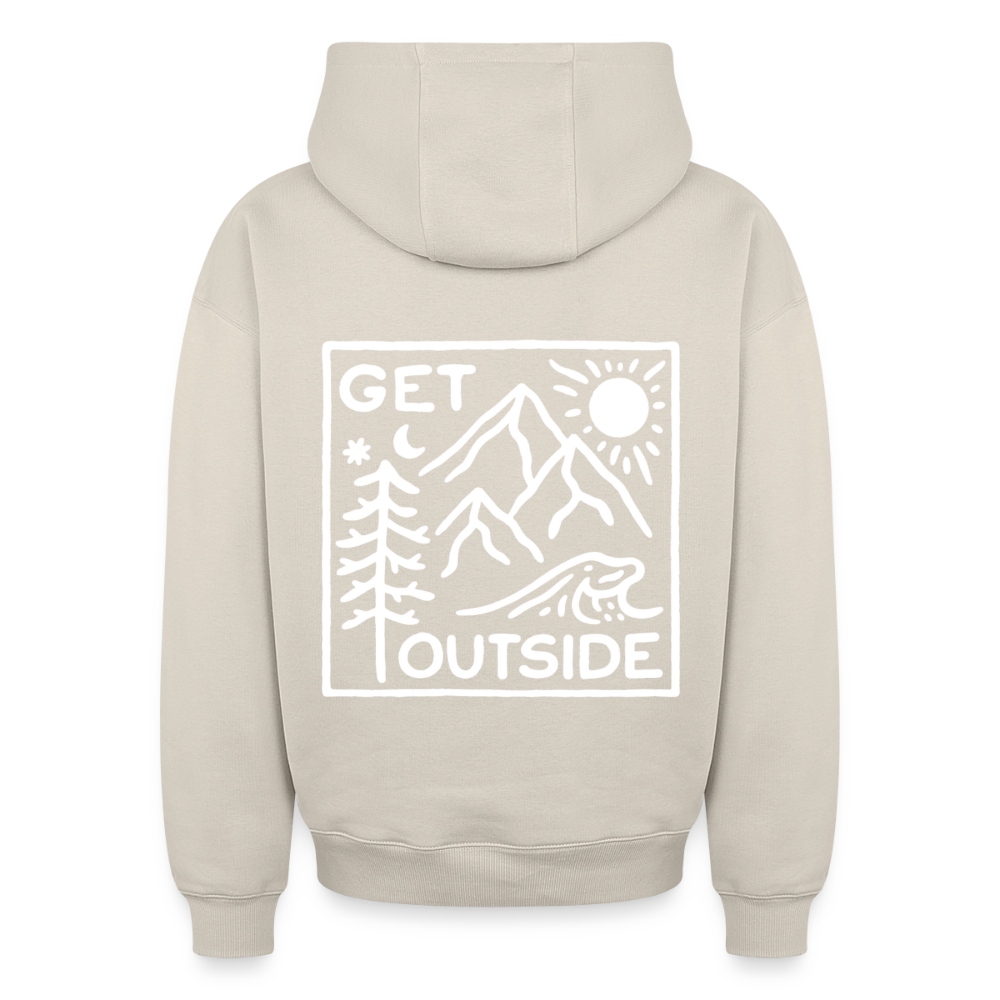 Get Outside Oversized Heavyweight Hoodie - Beige