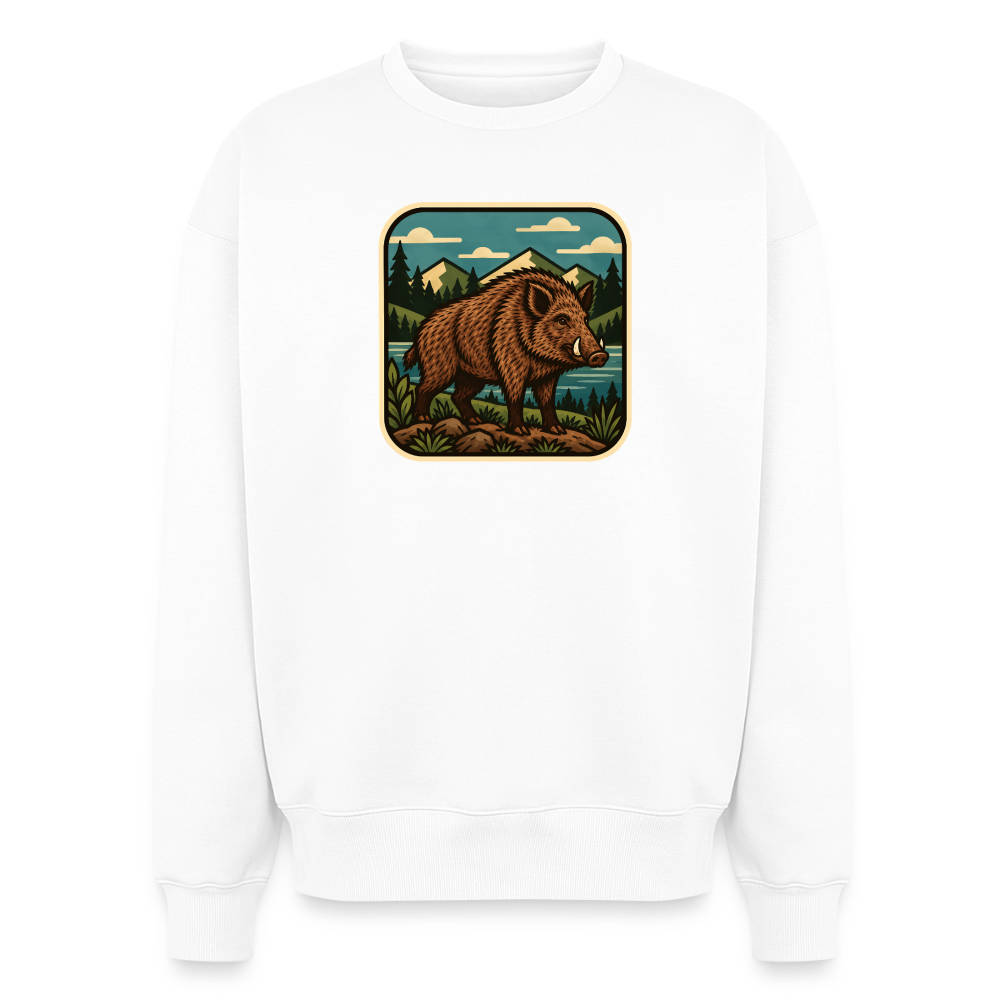 Wildschwein Oversized Heavyweight Sweater - Weiß