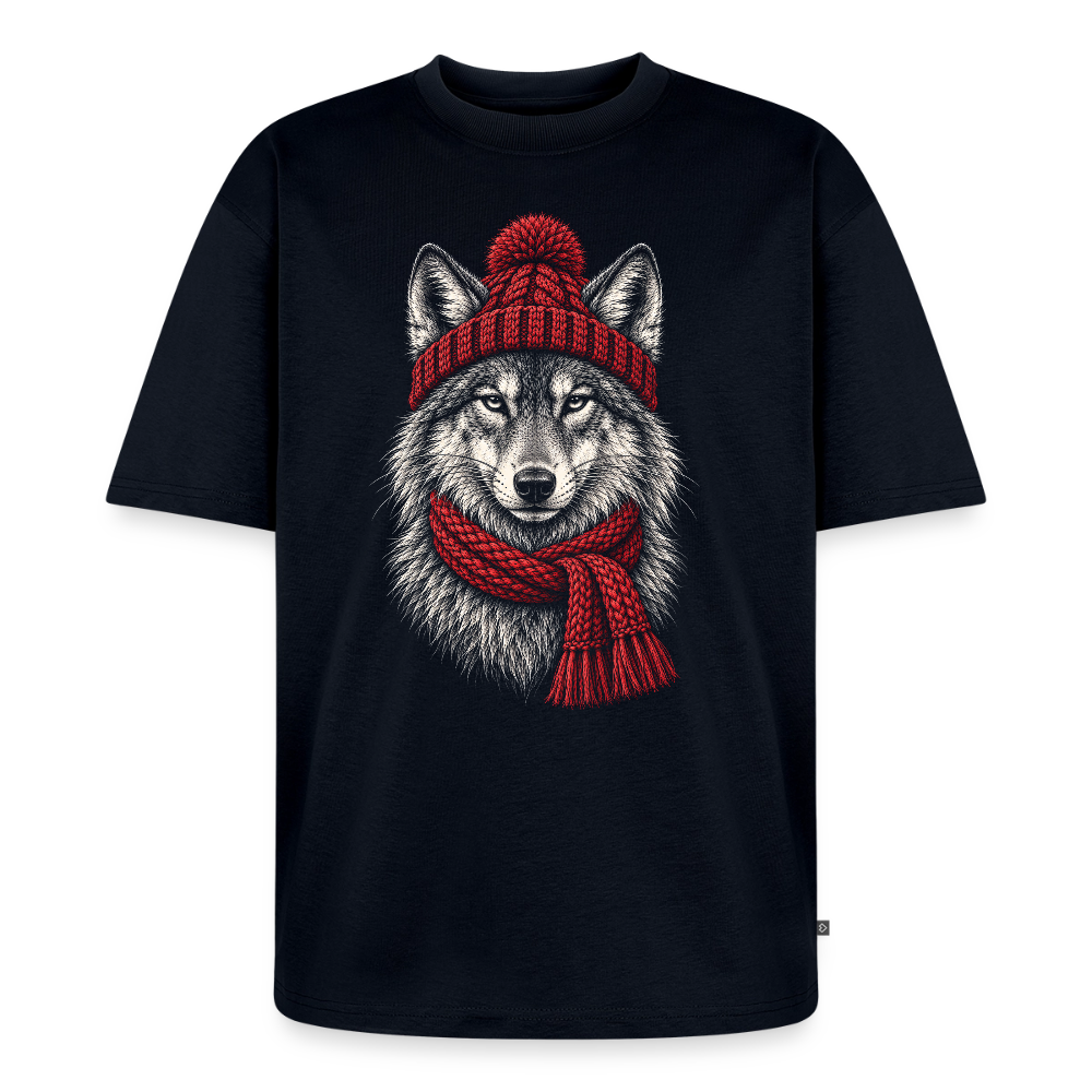 Wolf Premium Oversized Bio T-Shirt - Navy