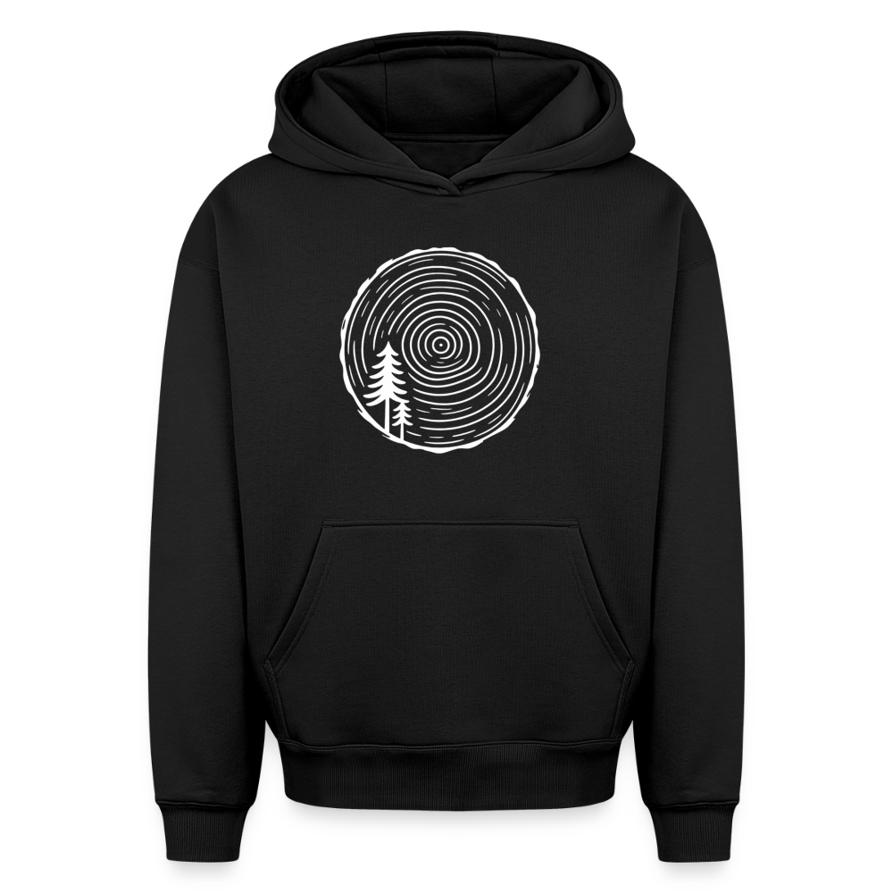 Holzscheibe Oversized Heavyweight Hoodie - Schwarz