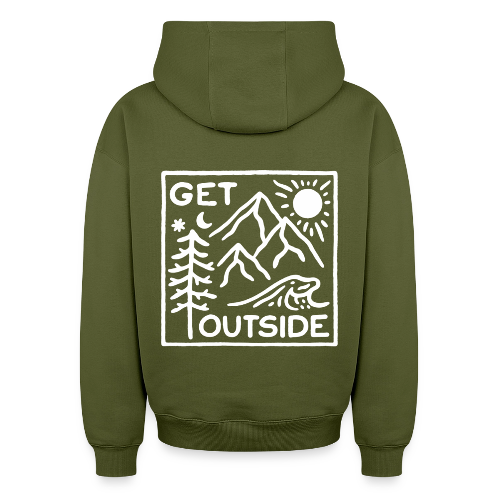 Get Outside Oversized Heavyweight Hoodie - Khaki