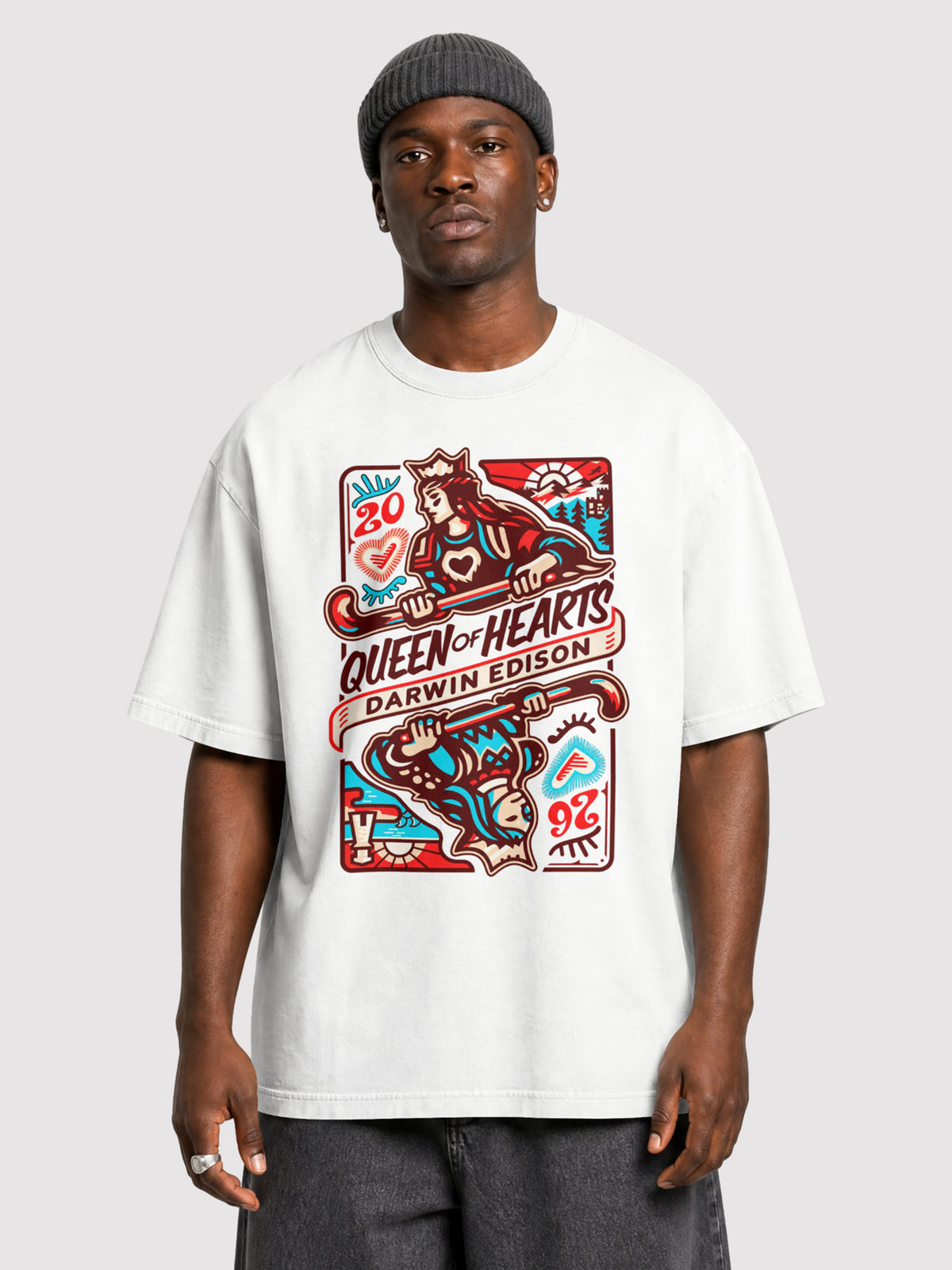 Queen of Hearts Oversized Bio T-Shirt