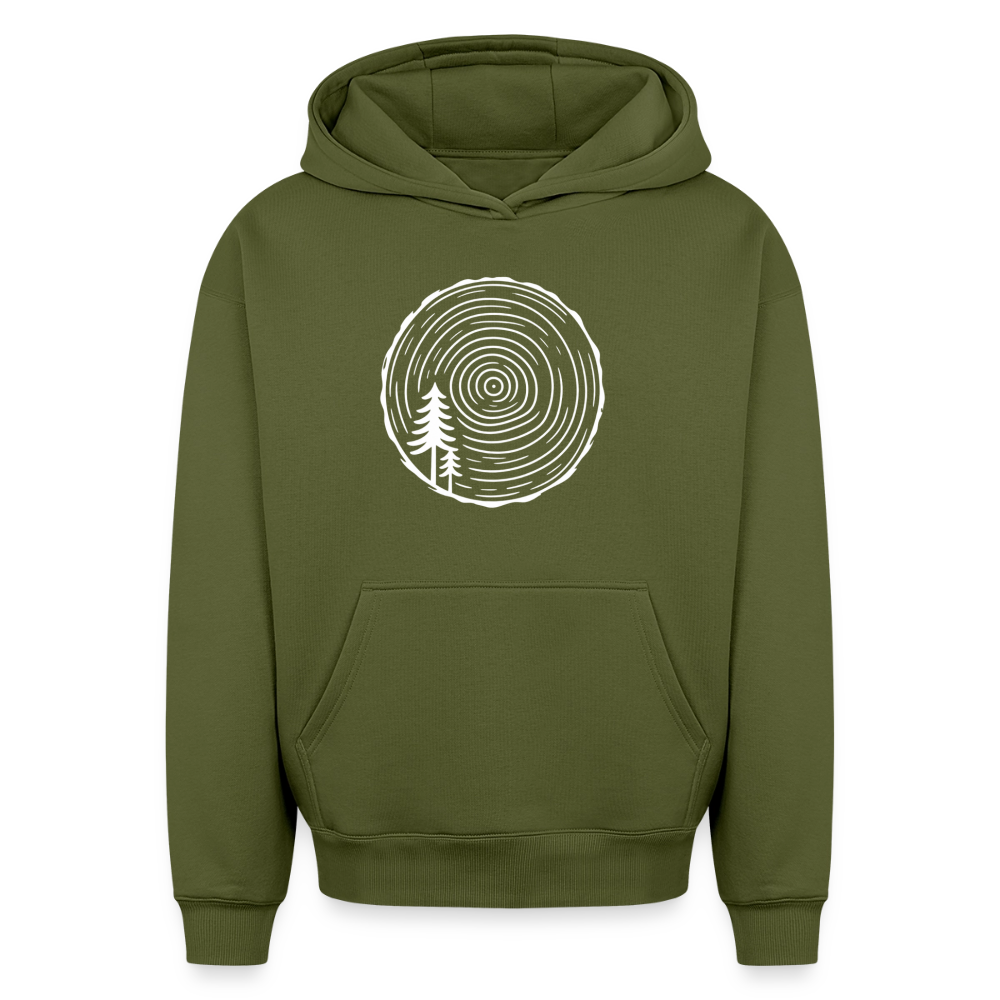 Holzscheibe Oversized Heavyweight Hoodie - Khaki