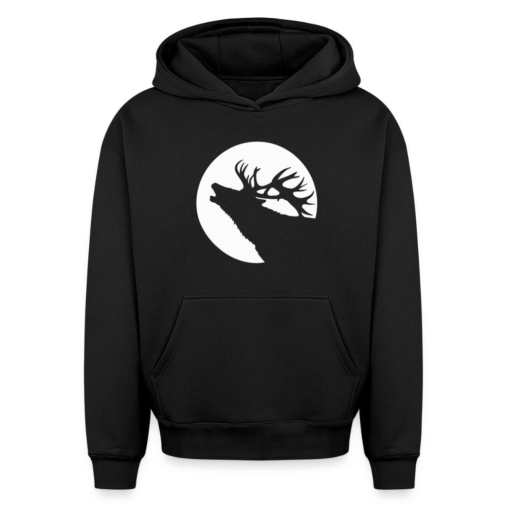Hirsch Oversized Heavyweight Hoodie - Schwarz
