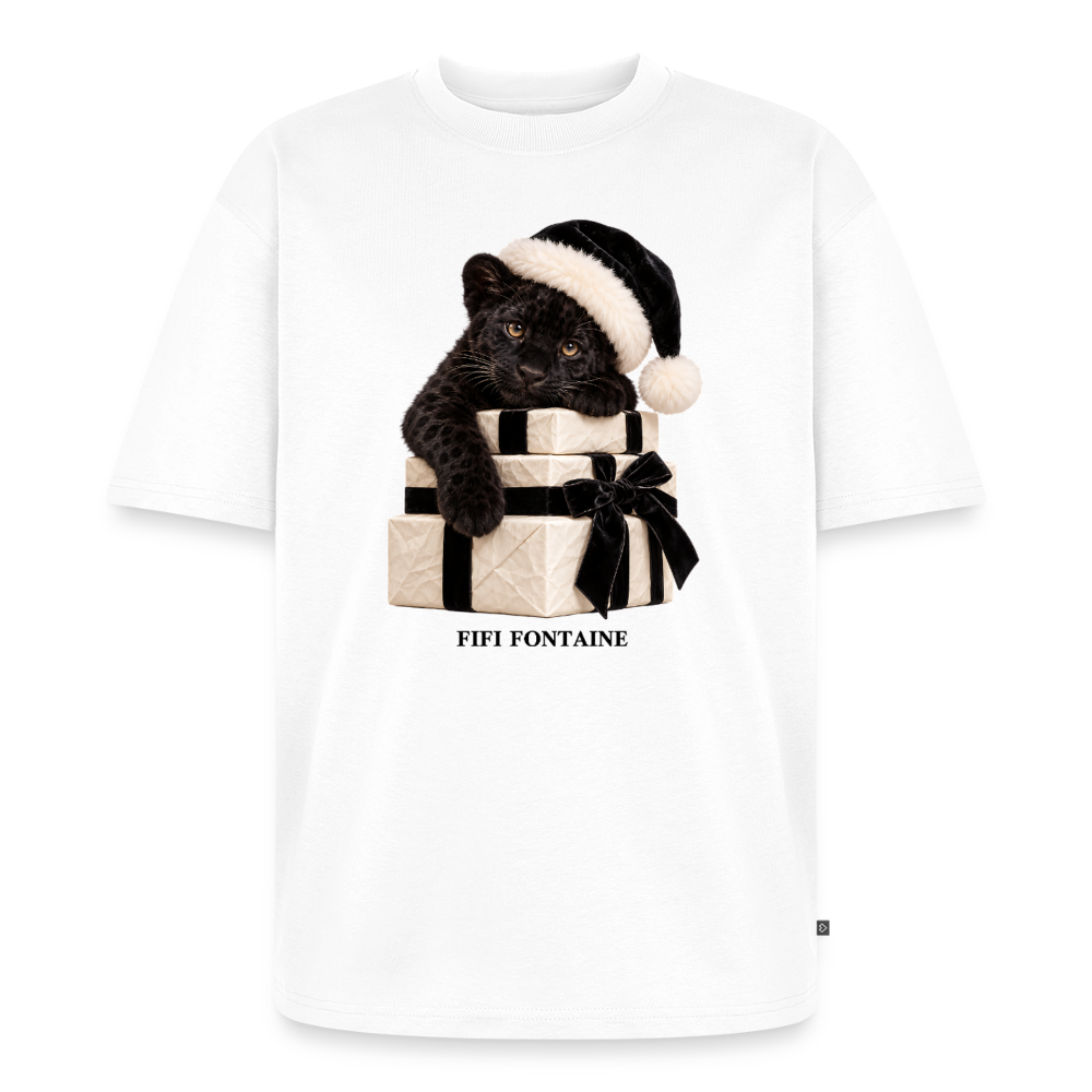 Panther Oversized Bio T-Shirt - Weiß