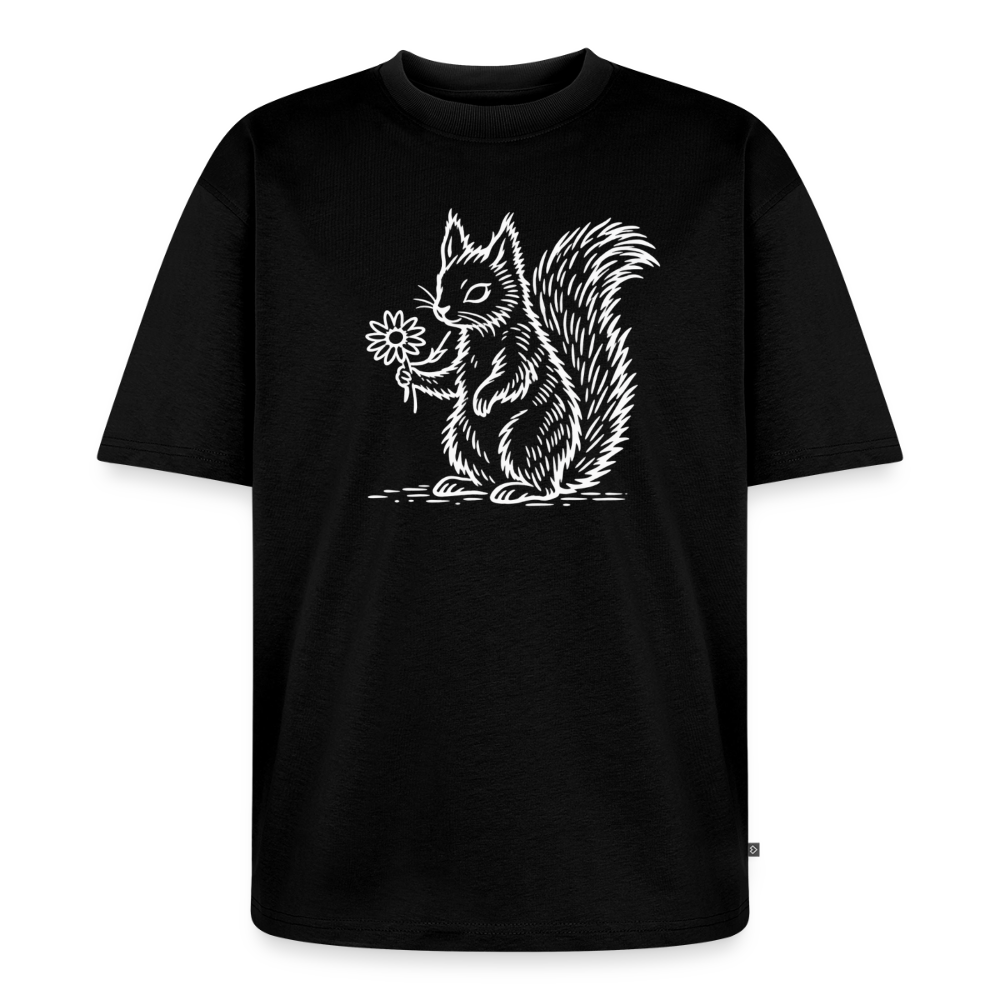 Eichhörnchen Premium Oversized Bio T-Shirt - Schwarz
