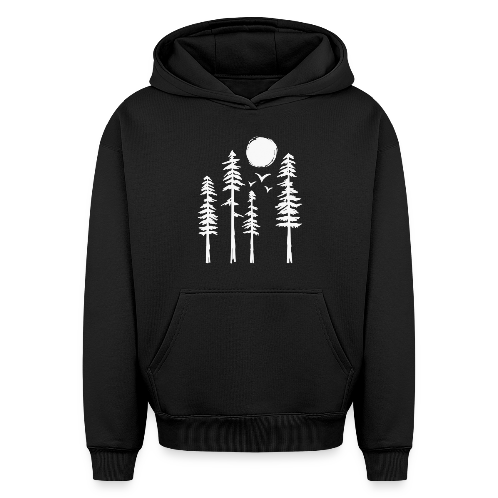 Wald Oversized Heavyweight Hoodie - Schwarz