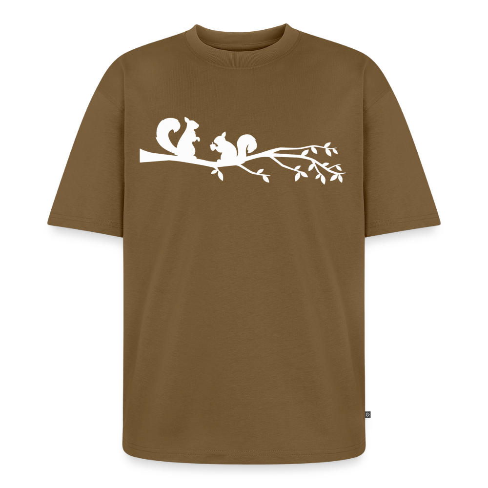 Eichhörnchen Premium Oversized Bio T-Shirt - Nussbraun