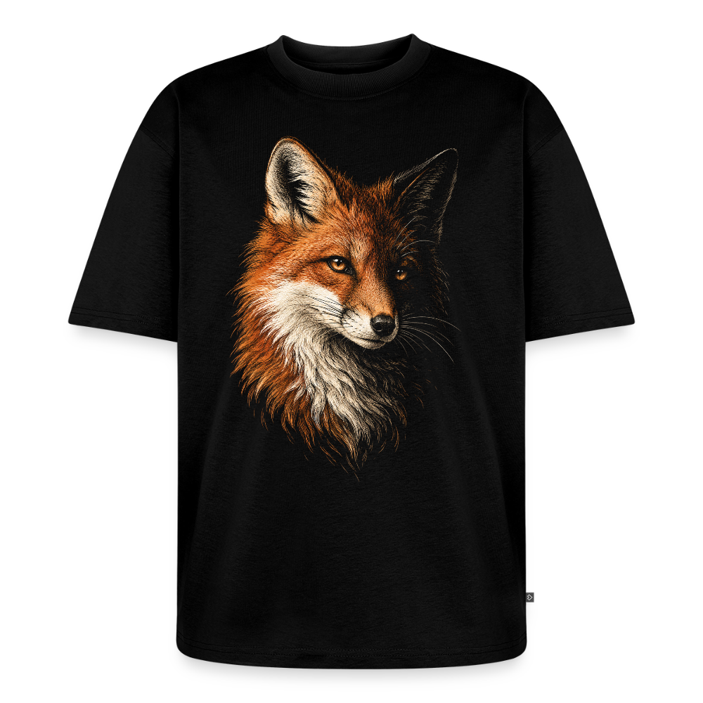 Fuchs Premium Oversized Bio T-Shirt - Schwarz
