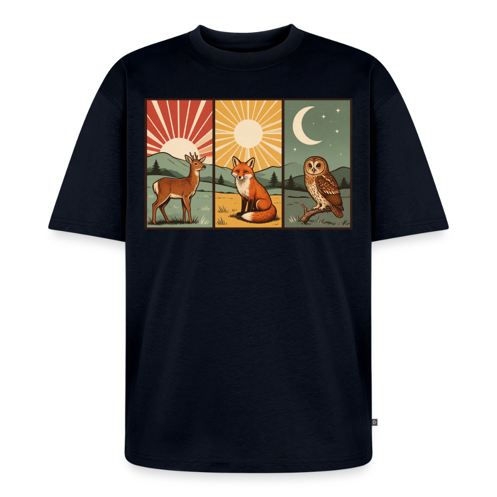 Ein Tag der Natur Premium Oversized Bio T-Shirt - Navy
