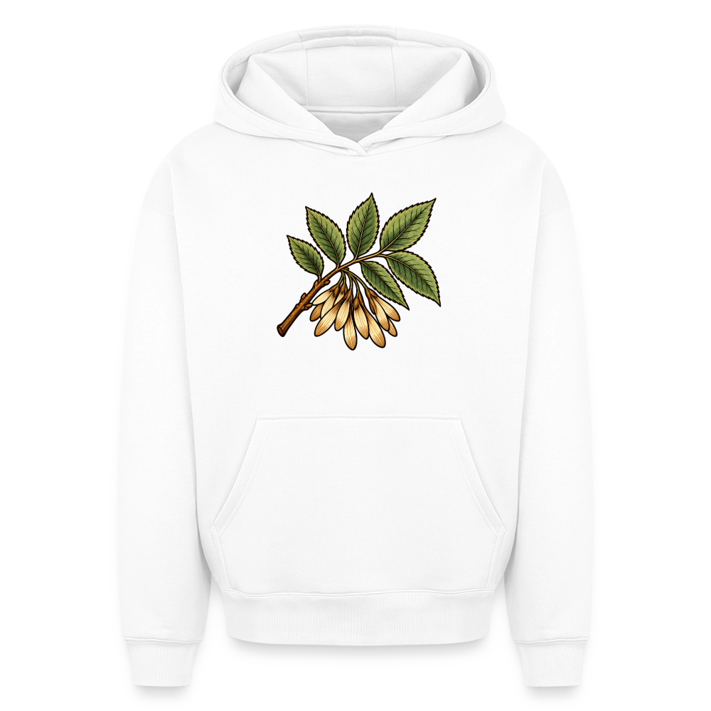 Eschezweig Oversized Heavyweight Hoodie - Weiß