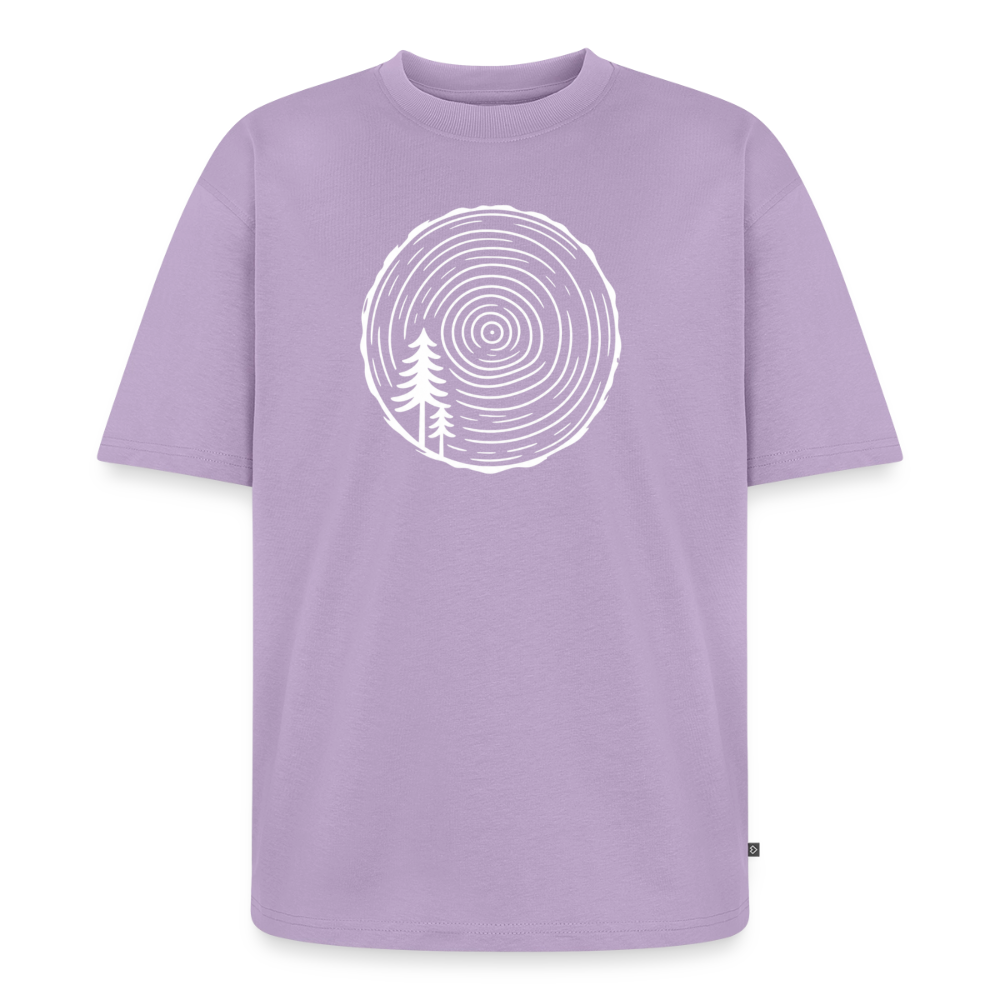 Holzscheibe Premium Oversized Bio T-Shirt - Lavendel