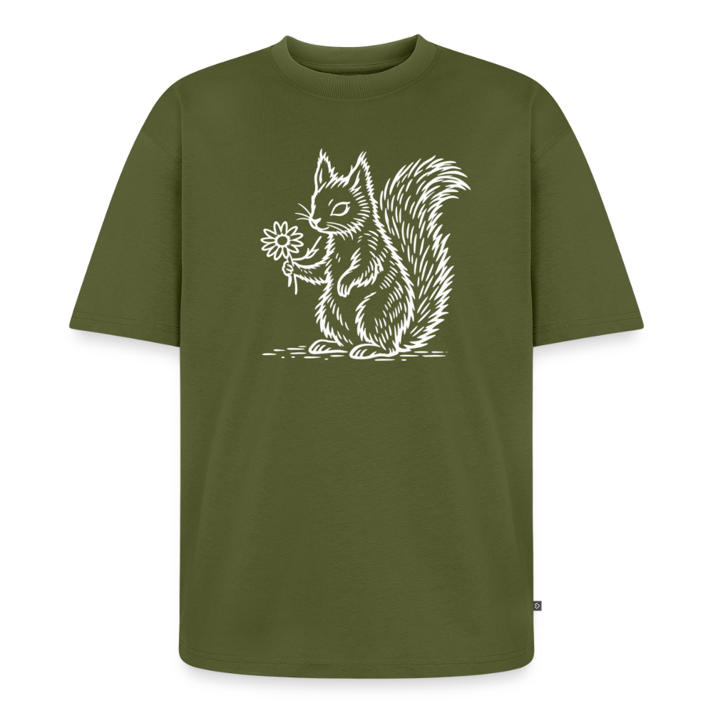 Eichhörnchen Premium Oversized Bio T-Shirt - Khaki