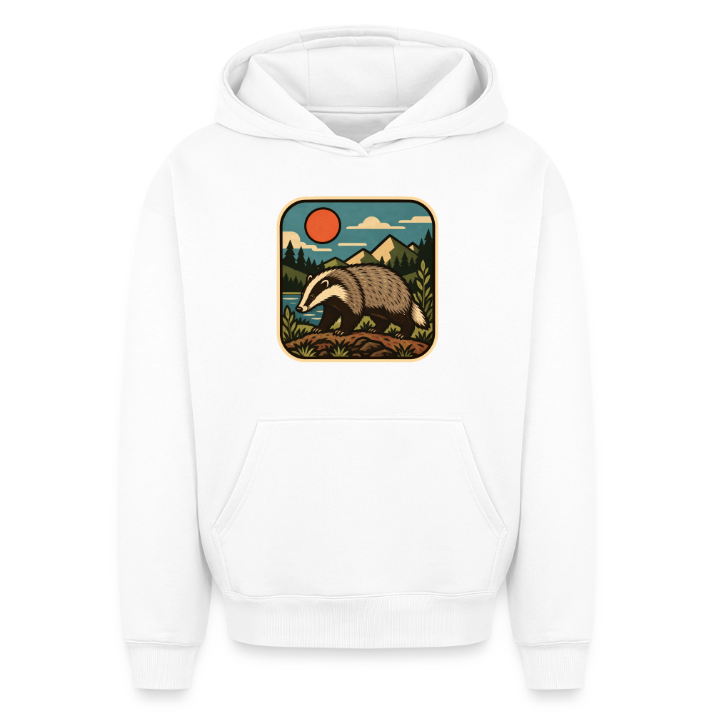 Dachs Oversized Heavyweight Hoodie - Weiß
