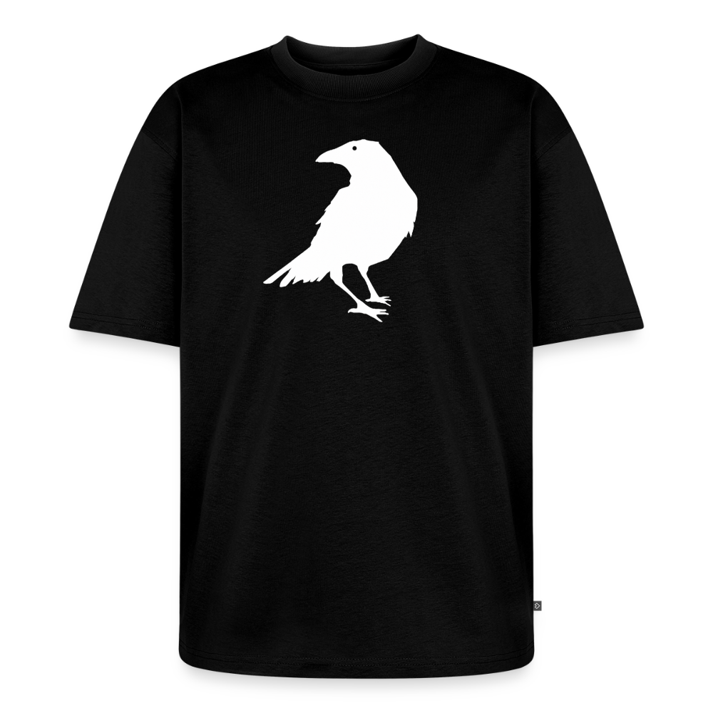 Krähe Premium Oversized Bio T-Shirt - Schwarz
