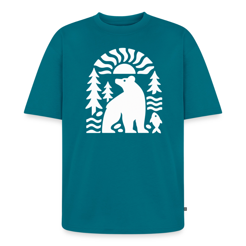 Waldbär Premium Oversized Bio T-Shirt - Petrol