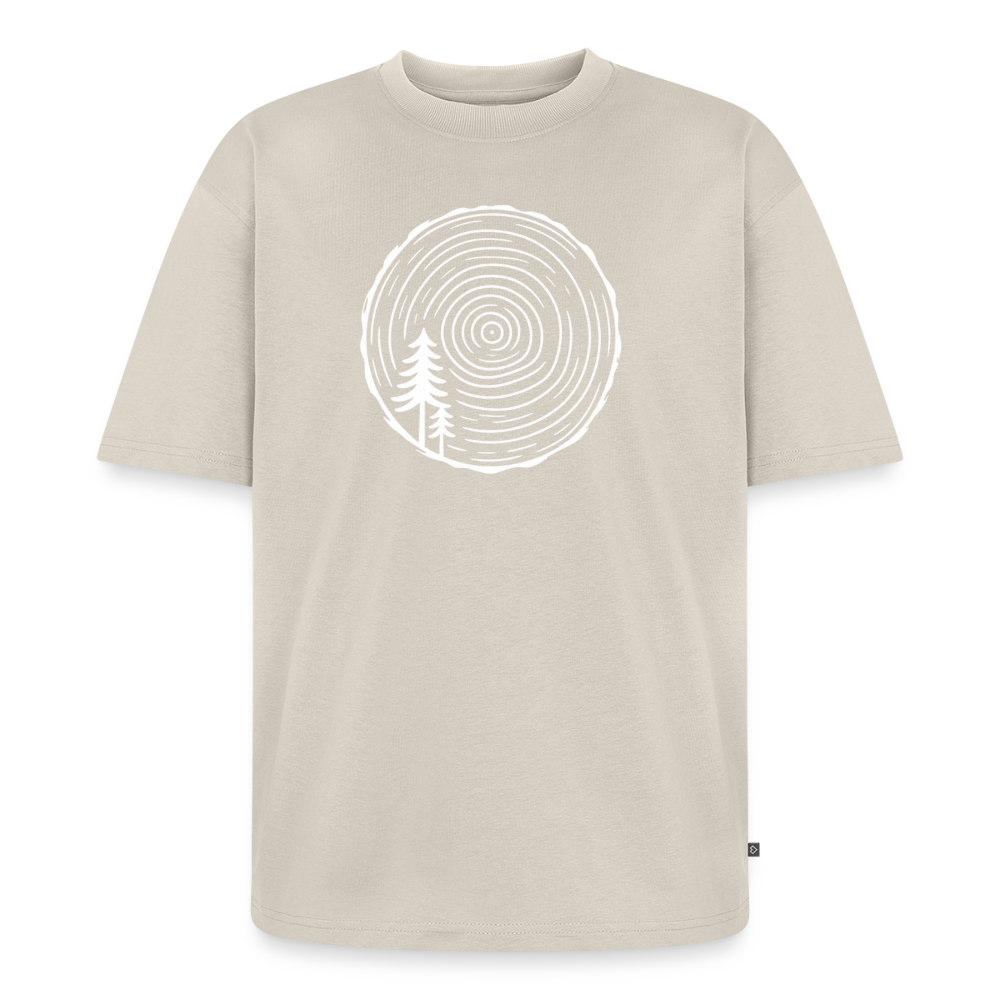 Holzscheibe Premium Oversized Bio T-Shirt - Beige